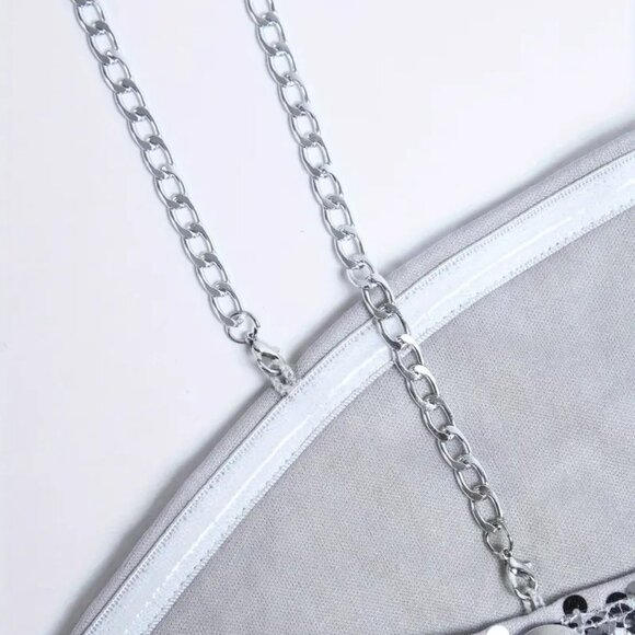 Sequin Chain Strap Mini Dress (Silvery Grey) - Picture 5 of 14